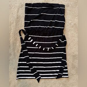White House Black Market Black and White Striped Mini Dress